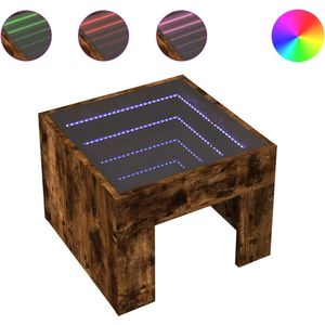 vidaXL Couchtisch mit Infinity-LED Räuchereiche 40x40x30 cm