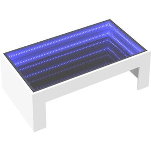 vidaXL Salontafel met Infinity LED 90x50x30 cm wit