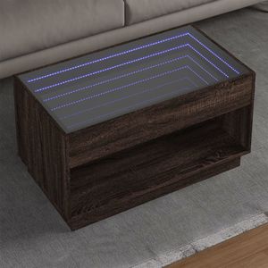 Vidaxl - Couchtisch mit Infinity-LED Braun Eichen-Optik 90x50x50 cm