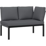 4-tlg. Garten-Sofagarnitur mit Kissen Schwarz Aluminium vidaXL