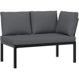 Vidaxl - 4-tlg. Garten-Sofagarnitur mit Kissen Schwarz Aluminium