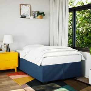vidaXL Bettgestell ohne Matratze Blau 120x190 cm Stoff
