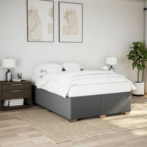 vidaXL - Bedframe - zonder - matras - stof - donkergrijsx190 - cm
