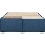 vidaXL - Bedframe - zonder - matras - stof - blauw - 140x190 - cm