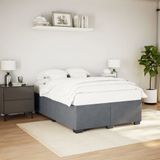 vidaXL - Bedframe - zonder - matras - 140x200 - cm - fluweel - donkergrijs