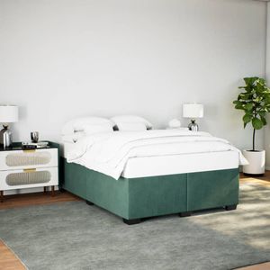 vidaXL Bettgestell ohne Matratze Dunkelgrün 140x200 cm Samt