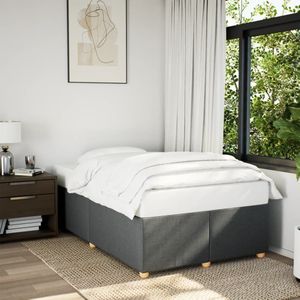 vidaXL Bedframe zonder matras 120x190 cm stof donkergrijs