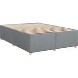 vidaXL - Bedframe - zonder - matras - stof - lichtgrijs - 140x190 - cm