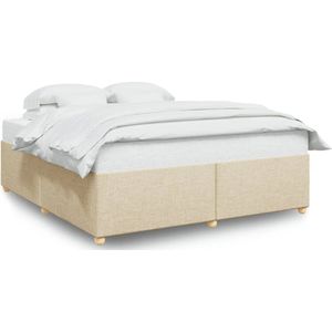 vidaXL - Bedframe - Crèmekleurig - Stof - Inclusief Lattenbodem