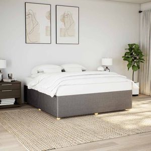 vidaXL Bettgestell ohne Matratze Taupe 180x200 cm Stoff