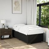 vidaXL Boxspring met matras stof zwart 90x200 cm