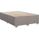 vidaXL Boxspring met matras stof taupe 140x190 cm