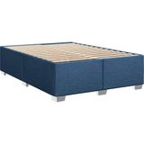 vidaXL Boxspring met matras stof blauw 140x190 cm