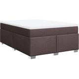 Boxspringbett mit Matratze Dunkelbraun 140x200 cm Stoff vidaXL