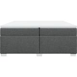 vidaXL Boxspringbett mit Matratze Dunkelgrau 200x200 cm Stoff