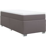 Vidaxl - Boxspringbett mit Matratze Grau 100x200 cm Kunstleder