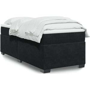 vidaXL Boxspringbett mit Matratze Schwarz 90x190 cm Samt