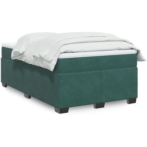 vidaXL - Boxspring - met - matras - fluweel - donkergroenx190 - cm