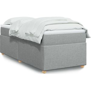 vidaXL - Boxspring - met - matras - stof - lichtgrijs - 80x200 - cm