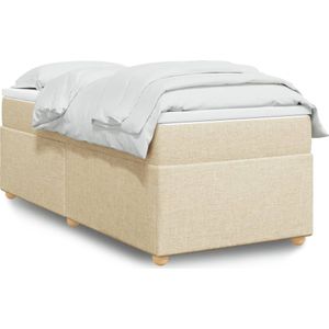 Vidaxl - Boxspringbett mit Matratze Creme 90x200 cm Stoff