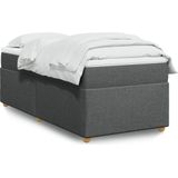 Vidaxl - Boxspringbett mit Matratze Dunkelgrau 100x200 cm Stoff
