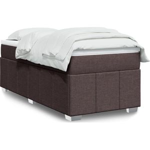 vidaXL Boxspringbett mit Matratze Dunkelbraun 80x200 cm Stoff