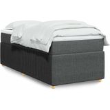 vidaXL - Boxspring - met - matras - stof - donkergrijsx190 - cm