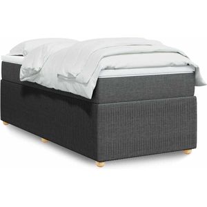 Vidaxl - Boxspringbett mit Matratze Dunkelgrau 100x200 cm Stoff