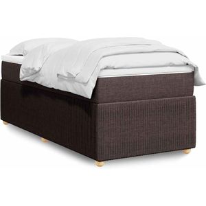 vidaXL Boxspringbett mit Matratze Dunkelbraun 100x200 cm Stoff