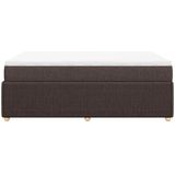 vidaXL Boxspring met matras stof donkerbruin 140x190 cm