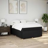 Vidaxl - Boxspringbett mit Matratze Schwarz 160x200 cm Stoff