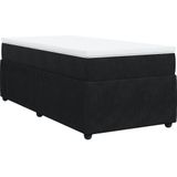 vidaXL Boxspringbett mit Matratze Schwarz 80x200 cm Samt