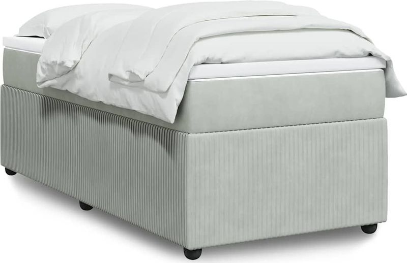 Boxspringbett mit Matratze Hellgrau 90x190 cm Samt vidaXL