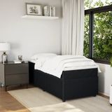 vidaXL - Boxspring - met - matras - fluweel - zwart - 90x190 - cm