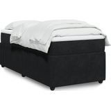 vidaXL - Boxspring - met - matras - fluweel - zwart - 90x190 - cm