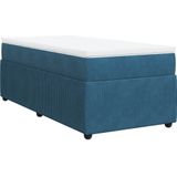 Vidaxl - Boxspringbett mit Matratze Dunkelblau 100x200 cm Samt