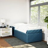 Vidaxl - Boxspringbett mit Matratze Dunkelblau 100x200 cm Samt