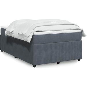 vidaXL - Boxspring - Fluweel - Donkergrijs