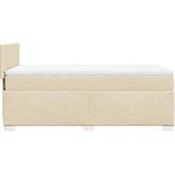 Boxspringbett mit Matratze Creme 90x200 cm Stoff vidaXL