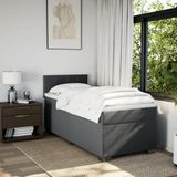 Vidaxl - Boxspringbett mit Matratze Dunkelgrau 90x200 cm Stoff