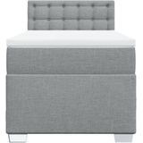 vidaXL - Boxspring - met - matras - stof - lichtgrijsx200 - cm