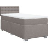 Vidaxl - Boxspringbett mit Matratze Taupe 100x200 cm Stoff