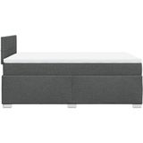 vidaXL Boxspringbett mit Matratze Dunkelgrau 120x200 cm Stoff