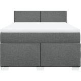vidaXL Boxspringbett mit Matratze Dunkelgrau 140x200 cm Stoff