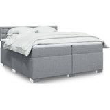 Vidaxl - Boxspringbett mit Matratze Hellgrau 200x200 cm Stoff