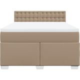 vidaXL Boxspringbett Matratze Cappuccino-Braun 140x190cm Kunstleder