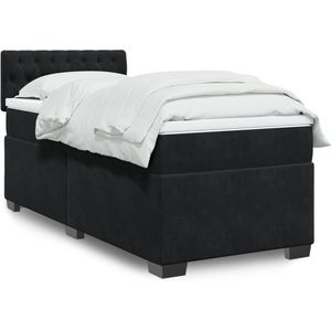 vidaXL - Boxspring - Zwart - Fluweel