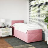 Vidaxl - Boxspringbett mit Matratze Rosa 90x200 cm Samt