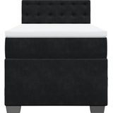 Vidaxl - Boxspringbett mit Matratze Schwarz 100x200 cm Samt