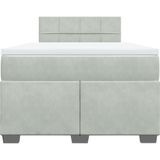 vidaXL - Boxspring - met - matras - fluweel - lichtgrijsx190 - cm